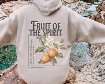 Sudadera con capucha Fruto del Espíritu Sudadera cristiana Sudadera espiritual Camiseta basada en la fe Mercancía cristiana Ropa de calle cristiana Sudadera con capucha religiosa