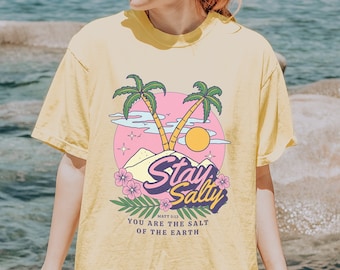 Stay Salty Christian Comfort Colors Tshirt Christian Shirts Bible Verse Shirt Jesus Shirt Christian Graphic Summertime Scripture Shirt