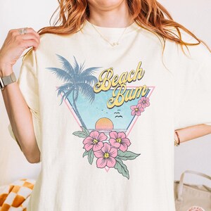ビーチバム コンフォートカラー Tシャツ ヴィンテージ風 ビーチシャツ トレンディなサンセット サマータイムシャツ ココナッツガール服 Merdmaidcore 美学