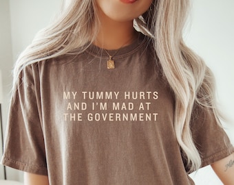 My Tummy Hurts I'm Mad At Government Comfort Colors Shirt Meme T-shirt Meme Top Silly Shirt My Tummy Hurts Tshirt IBS Tummy Ache Funny Shirt