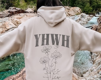 Christian Hoodie Yahweh YHWH Names Of God Jesus Hoodie Christian Merch Spiritual Sweatshirt Faith Based Shirt Religious Hoodie Womens Gift