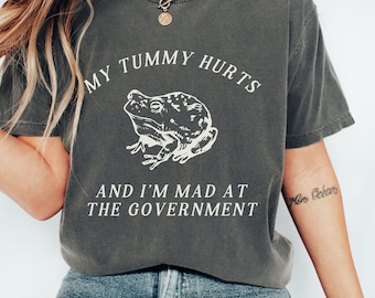 My Tummy Hurts I'm Mad At Government Comfort Colors Shirt Meme T-shirt Meme Top Silly Shirt My Tummy Hurts Tshirt IBS Tummy Ache Funny Shirt