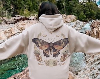Moth Hoodie Moth Shirt Moth Sweatshirt Fairycore Shirt Goblincore Hoodie Moth Sweater Cottagecore Hoodie Cottage Core Edgy Hoodie