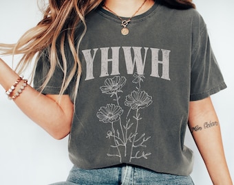 Yahweh Boho Christian Comfort Colors Tshirt YHWH Shirt Vintage Inspired Faith Based Shirt Christian Merch Womens Christian Clothes