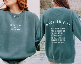 Christliches Sweatshirt Komfort Farben Rundhalsausschnitt Glaube basiert Shirt Christliche Kleidung Christian Merch Christian Streetwear Bibel Vers Sweatshirt