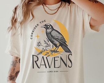 Tänk på The Ravens Boho Christian Comfort Colors T-shirt Kristen merchandise Söta kristna kläder Kristen mode Vintage trosbaserad skjorta