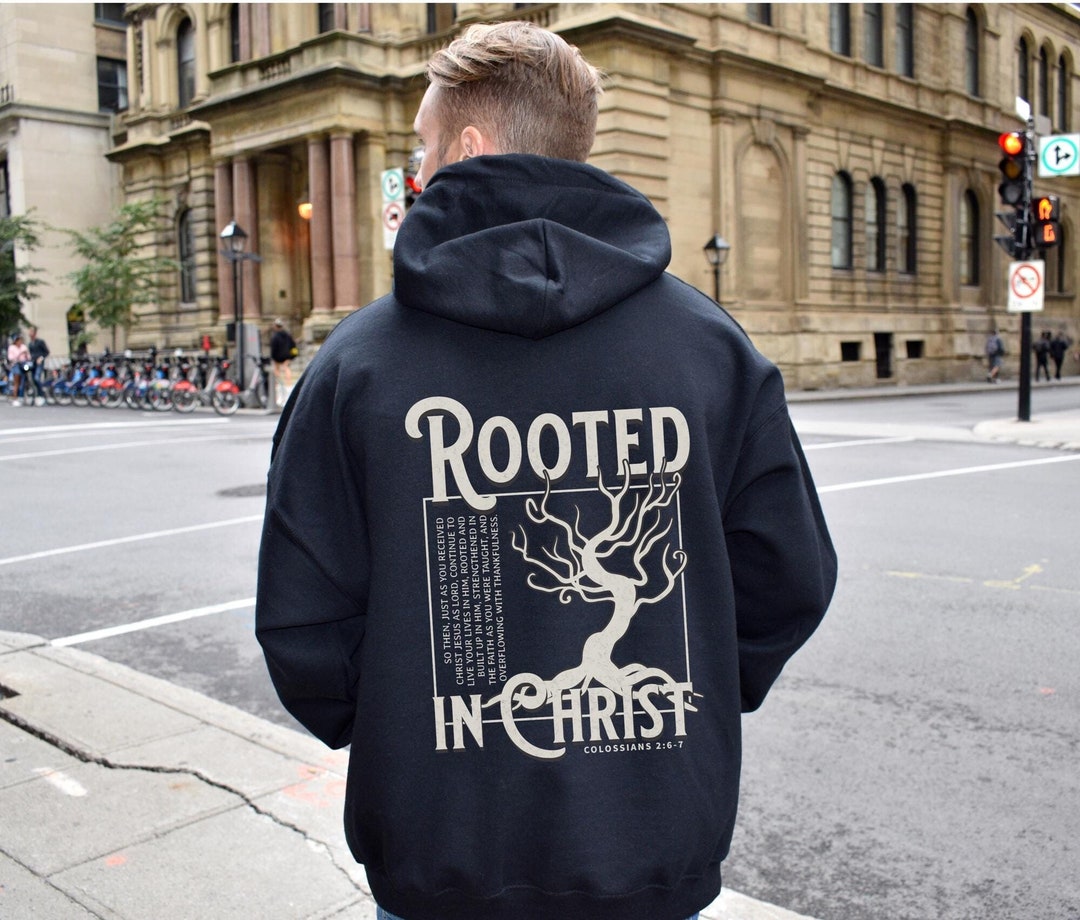 Rooted in Christ Hoodie Christian Sweatshirt Spiritual Sweatshirt Faith ...