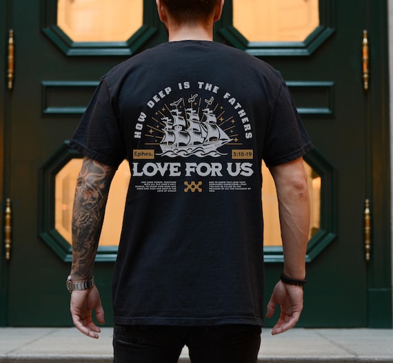 Mens Christian Comfort Colors Tshirt Christian Clothes Baptism Gift Bible Verse Shirt Scripture Shirt Mens Christian Merch Eph 3