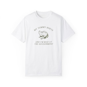 My Tummy Hurts I'm Mad At Government Comfort Colors Shirt Meme T-shirt Meme Top Silly Shirt My Tummy Hurts Tshirt IBS Tummy Ache Funny Shirt White