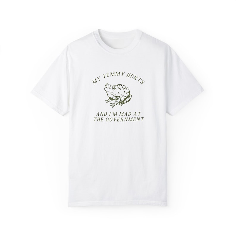 My Tummy Hurts I'm Mad At Government Comfort Colors Shirt Meme T-shirt Meme Top Silly Shirt My Tummy Hurts Tshirt IBS Tummy Ache Funny Shirt White