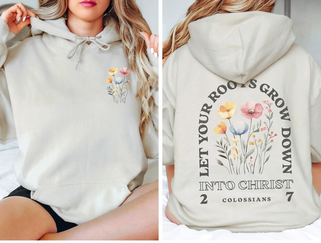 Rooted in Christ Hoodie Christian Sweatshirt Spiritual Sweatshirt Faith ...
