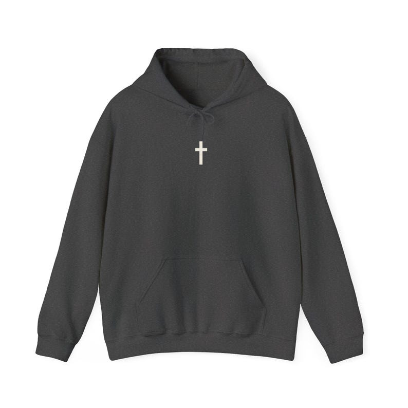 Rooted In Christ Hoodie Christian Sweatshirt Spiritual Sweatshirt Faith Based Shirt Christian Merch Christian Streetwear Religious Hoodies Dark Heather