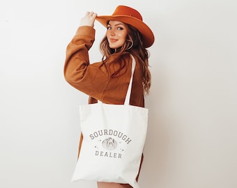 Sourdough Dealer Tote Bag Sourdough Bag Gift for Her Gift for Sourdough Baker Cotton Canvas Tote Bag Aesthetic Tote Bag Farmers Market Bag