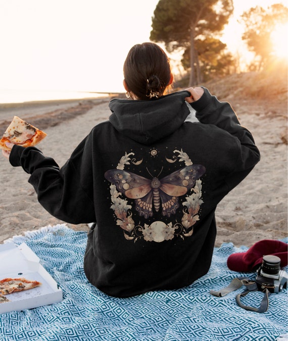 Moth Hoodie Moth Shirt Moth Sweatshirt Fairycore Shirt Goblincore Hoodie Moth Sweater Cottagecore Hoodie Cottage Core Edgy Hoodie