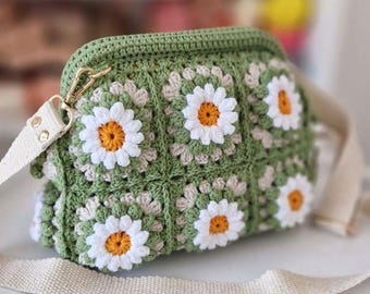 3D daisy granny square pattern, Digital Pattern,crochet daisy motif pattern, flower granny square pattern, begginer friendly crochet pattern