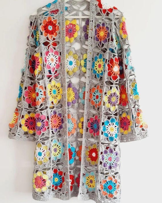Spring Cardigan Motif Crochet Pattern – Beginner Friendly, Detailed, and Easy to Follow with Photos