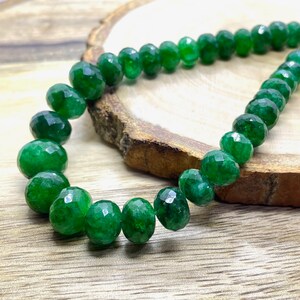 AAA+ Quality Emerald Faceted Rondelle Beads, Zambian Emerald Beaded Beads, Green Emerald Rondelle Beads, Emerald Cut Beads,