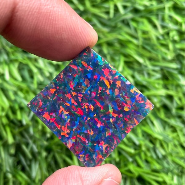 Bello Opal Raw, 20 Cts, Red Blue Fire Black Opal Rough Slab For Opal chips, Ring &Pendant Making Fashion Jewelry