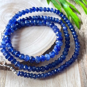 AAA+Blue Sapphire Faceted Rondelle Beads, Natural Blue Sapphire Beads Royal Blue Sapphire Necklace, Sapphire Cut Beads, Gift For Her