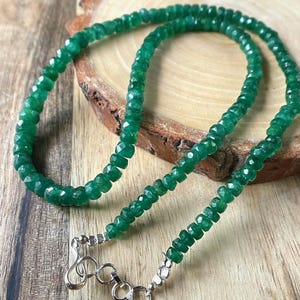 Natural Emerald Faceted Rondelle Beads, 4-5 MM, Zambian Emerald Faceted Beads Necklace, Emerald Beaded Beads Jewelry, Gift For Her