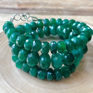 AAA+Quality Natural Emerald Beads, Green Emerald Rondelle Shape Beads, Handmade Faceted Polished Beads, 6-9 MM, May Birthstone, Gift For Her
