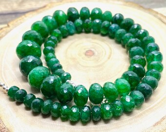 AAA+ Quality Emerald Faceted Rondelle Beads, Zambian Emerald Beaded Beads, Green Emerald Rondelle Beads, Emerald Cut Beads,