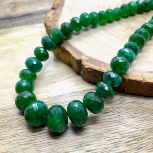 Zambia Emerald Faceted Rondelle Beads, Green Emerald Faceted Beads, Emerald Rondelle Beaded Beads, Emerald Cut Beads, Gift For Her