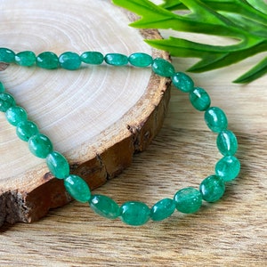 A+Grade Quality Emerald Smooth Beads, Zambian Emerald Oval Shape Beads, Green Emerald Beaded Beads, Loose Emerald Beads, Emerald Oval Beads