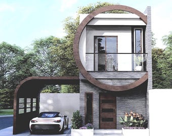 タイニーハウスのフロアプラン | 4x7 メートルのハウスプラン | 2 ベッドルームの小さなハウスプラン | 2 階建ての家