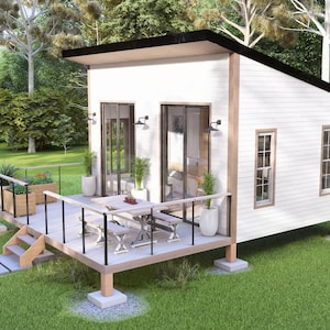 14x20 Tiny House Plan | 4x6 Meters Cabin House Framing| 1 Bedroom Guest ...