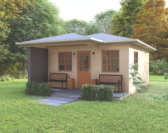 Plan d'étage d'une petite maison | Plan de maison de 5 x 6 mètres | Plan de petite maison 1 chambre | Maison à 1 étage