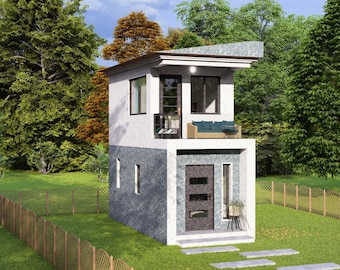 3x6 Meters House Floorplan 1 Bedroom Small House Plan 2 Story