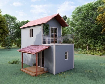3x8 Meters Tiny House Floorplan 1 Bedroom Small House Plan 2 Story