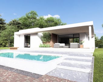 Plan de la maison | Plan de maison de 10 x 12 mètres | Plan de petite maison 2 chambres | Maison à 1 étage