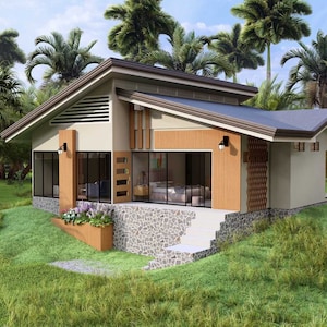 Small House Floorplan | 10x11 Meters House Plan | 2 Bedroom House Plan | 1 Story House