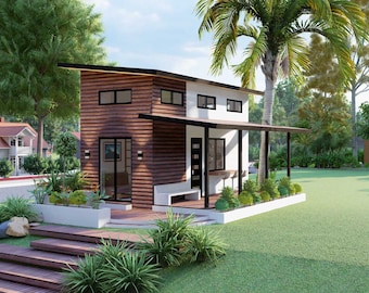 Tiny House Floorplan | 3x7 Meters House Plan | 2 Bedroom Small House Plan | 2 Story House