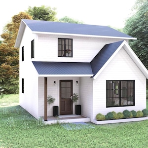 Plattegrond Tiny House | Plattegrond huis van 7 x 9 meter | Plattegrond kleine woning 3 slaapkamers | Huis met 2 verdiepingen