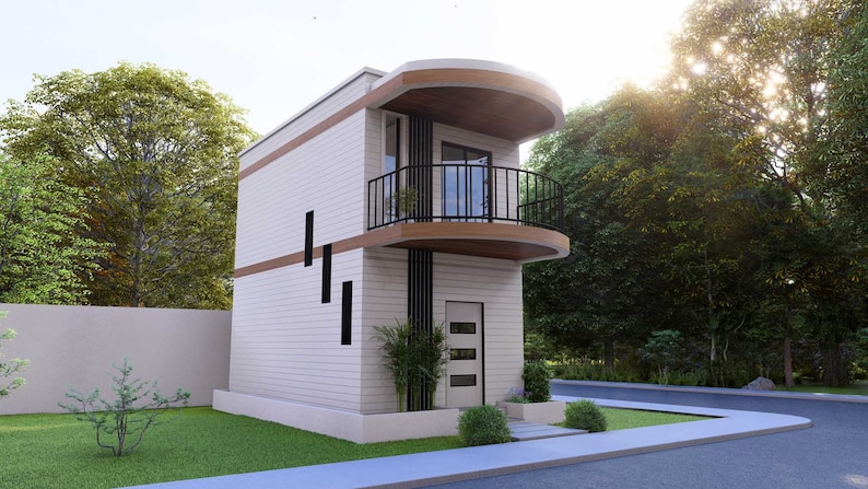 Tiny House Floorplan | 4x7 Meters House Plan | 2 Bedroom Small House Plan | 2 Story House image 2
