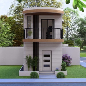 Tiny House Floorplan | 4x7 Meters House Plan | 2 Bedroom Small House Plan | 2 Story House image 4