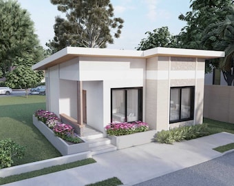 House Floorplan | 8x8 Meters House Plan | 2 Bedroom Small House Plan | 1 Story House