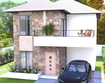Modern House Plan | 7x10 Meters House Plan | 4 Bedroom House Plan | 2 Story House Elevation and Floorplan