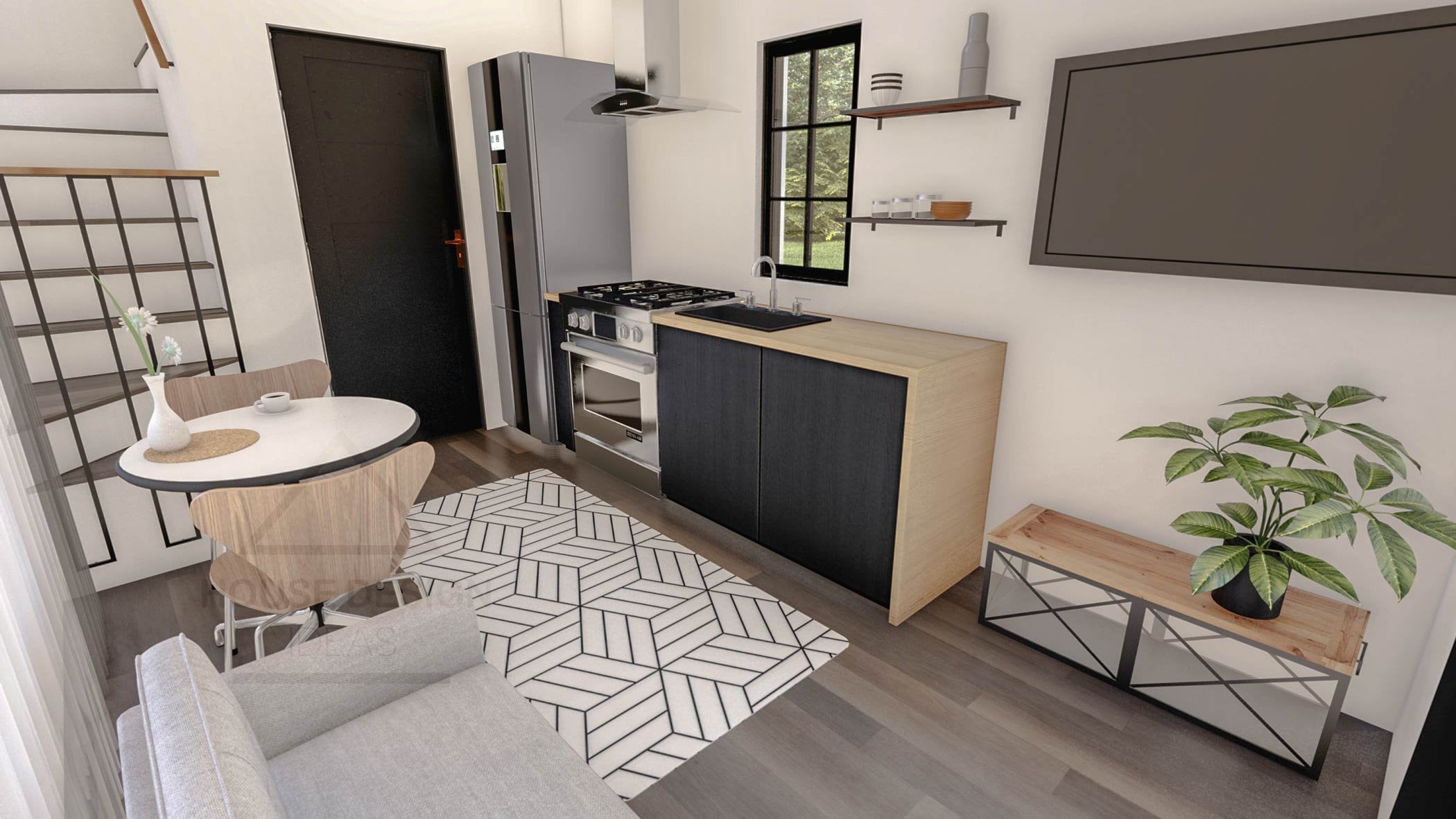 Tiny House Floorplan 1 Bedroom Small House Plan 2 Story - Etsy