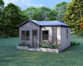 Tiny House Floorplan | 5x5 Meters House Plan | 1 Bedroom Small House Plan | 1 Story House