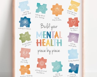 Mental Health Poster, Coping Skills, Therapy Office Decor, School Counselor, Calming Strategies, Calming Corner, CBT, Digital Download