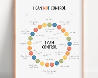 Pôster "Coisas que Posso Controlar": Decoração para Consultório de Terapia (Download Digital)