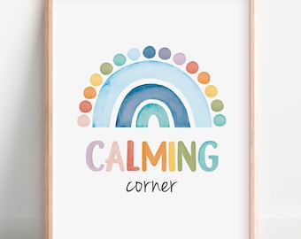 Calming Corner Poster, Counseling Office Decor, Classroom Poster, Mental Health Poster, Therapy Office, Classroom Decor, Digital Download
