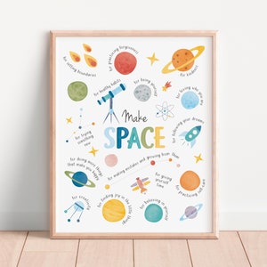 Make Space, Therapy Office Decor, School Counselor, Positive Affirmations, Calming Corner, Growth Mindset, Mental Health, Digital Download