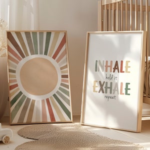 Set of 2 Playroom Posters, Boho Sun Poster, Mental Health Posters, Special Education, School Counselor Wall Art, Digital Download, N24