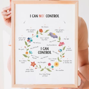 Things, die ich kontrollieren kann, Therapie Bürodekoration, Wachstums Mindset, psychische Gesundheit Poster, beruhigende Ecke, Schulratgeber, CBT, digitaler Download