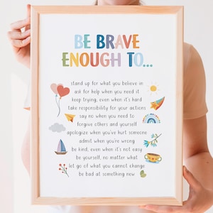 Var modig nog att skriva ut: Dekor för terapikontor (digital nedladdning)